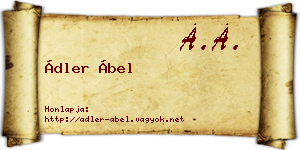 Ádler Ábel névjegykártya