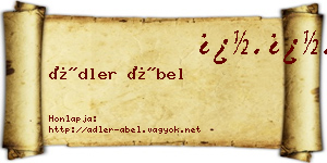 Ádler Ábel névjegykártya