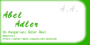 abel adler business card