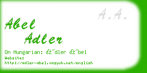 abel adler business card